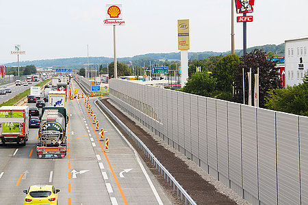A1 Westautobahn: Lärsmchutz im Bereich Ansfelden