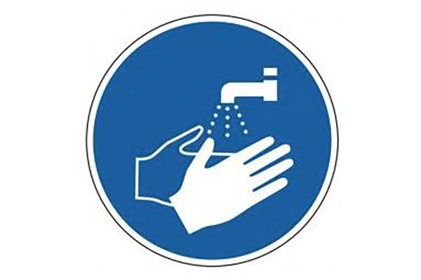 Gebotsschild Hände waschen