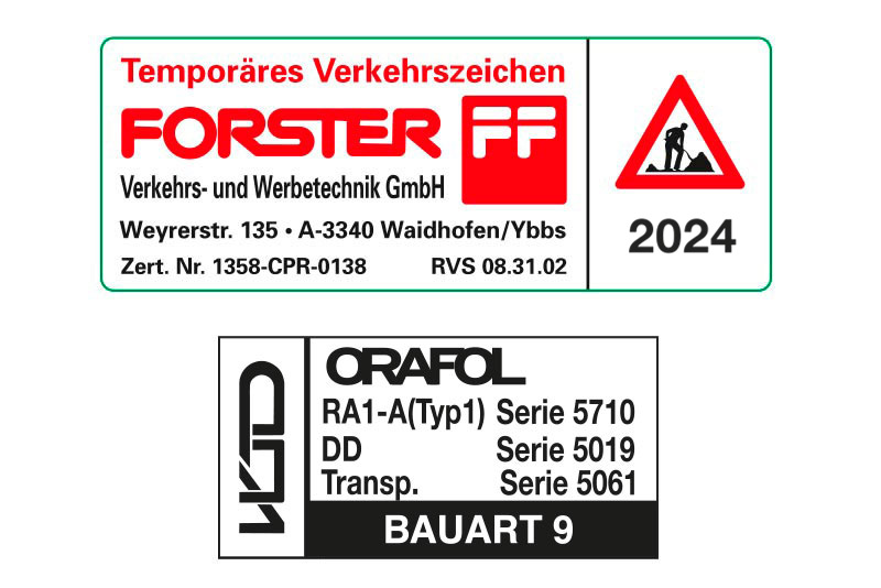 Aufkleber Temporäres Verkehrszeichen